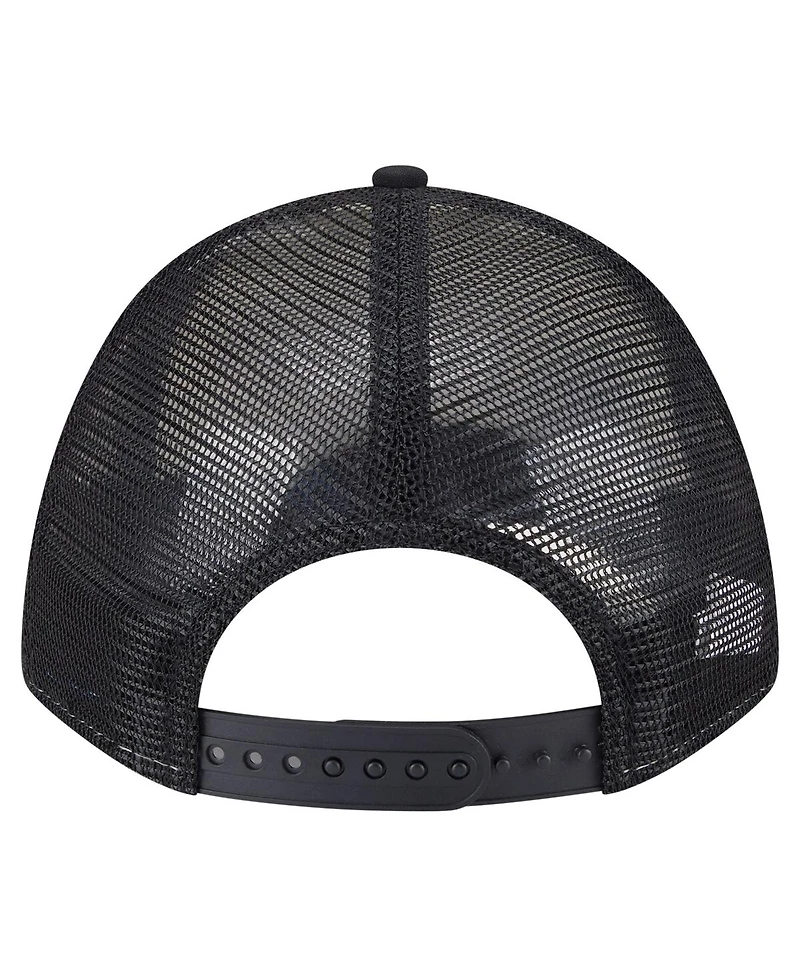 New Era Men's and Women's White/Black New York Liberty 9FORTY A-Frame Graphic Trucker Hat