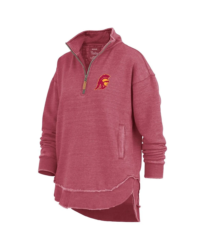 Pressbox Women's Cardinal Usc Trojans Northfork Sojourn Poncho Quarter-Zip Sweatshirt