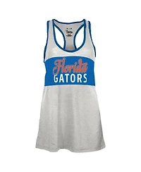 Pressbox Women's White/Royal Florida Gators Tracy Racerback Burnout Tank Top