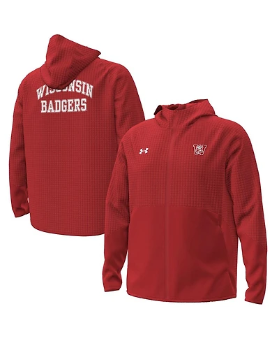 Under Armour Men's Red Wisconsin Badgers 1980 Throwback Unstoppable Fleece Full-Zip Jacket