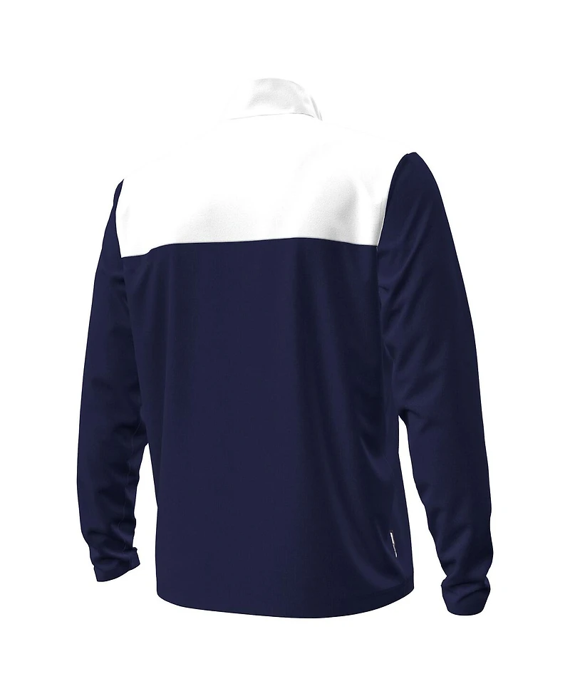 Under Armour Men's Navy/White Notre Dame Fighting Irish Green Blocked Quarter-Zip Pullover