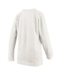 Pressbox Women's Oatmeal Clemson Tigers Plus Comfy Cairo Terry Pullover Sweatshirt