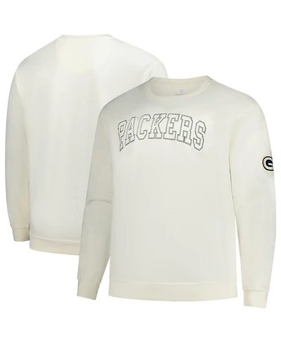 Profile Men's Cream Green Bay Packers Big Tall Fleece Sweatshirt