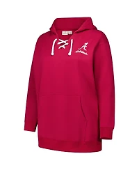 Fanatics Women's Crimson Alabama Tide Plus Scrip Lace-Up V-Neck Hoodie