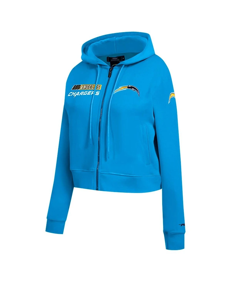 Pro Standard Women's Powder Blue Los Angeles Chargers Split Logo Full-Zip Hoodie
