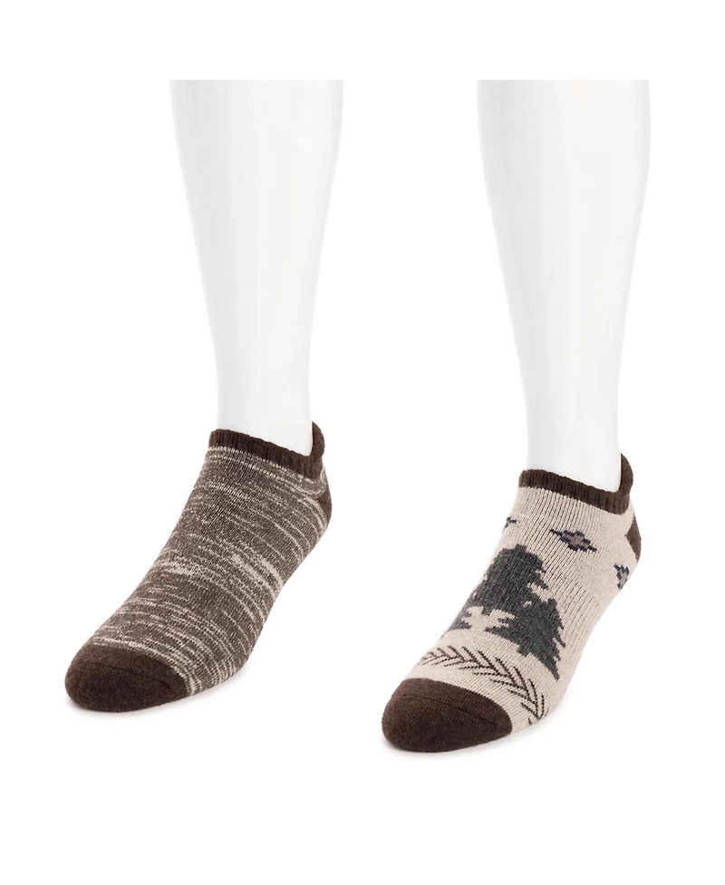 Muk Luks Men's No Show Wool Socks (2 Pair