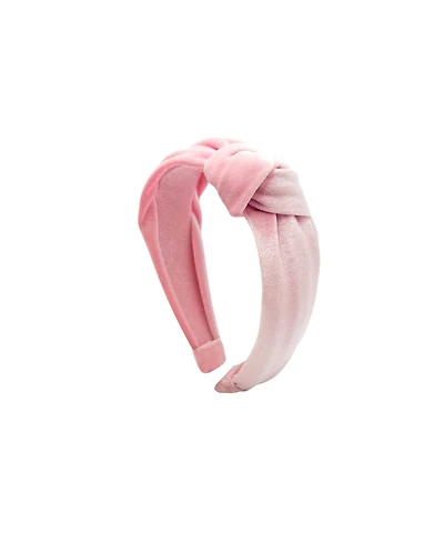 Bits & Bows Girls' Velvet Knot Headband in Pink