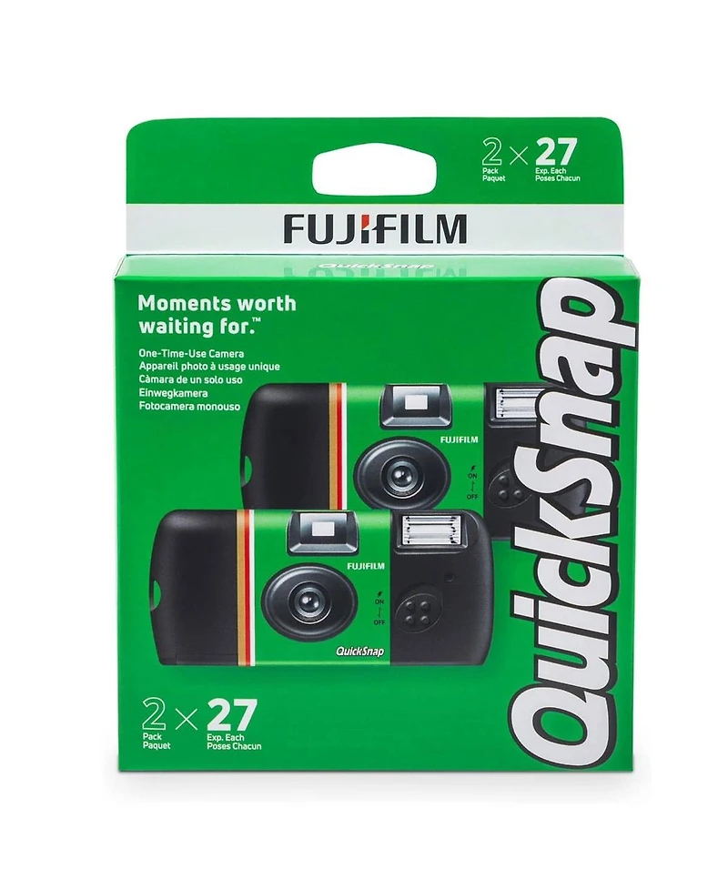 Fujifilm QuickSnap Flash 400 35mm Single-Use Disposable Camera with Flash, 27 Exposures, 2-Pack