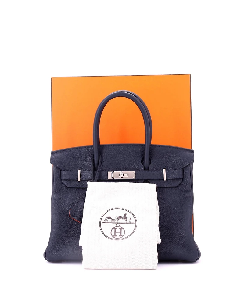 Pre-Owned Hermes Birkin 30 Handbag Verso Togo with Palladium Hardware