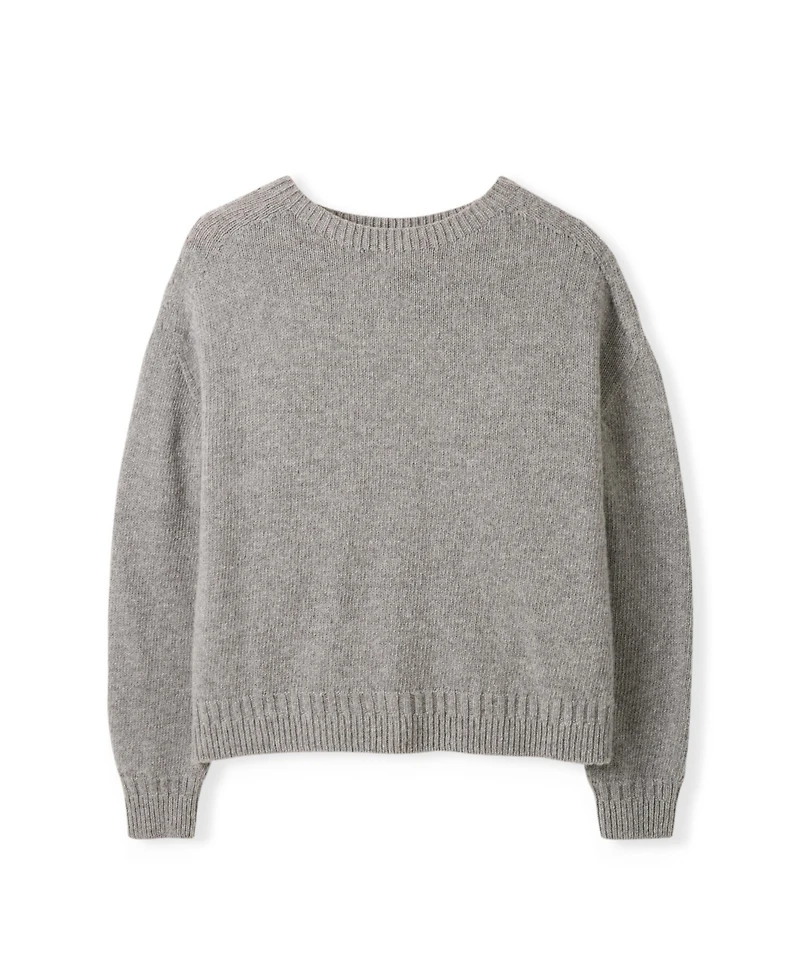 Celtic & Co. Women's Boxy Saddle Shoulder Crew Neck Sweater