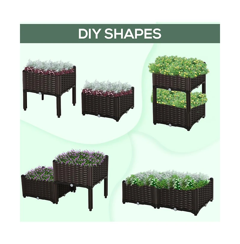 Slickblue Raised Garden Bed with Strong Frame for Outdoor Vegetables and Flowers