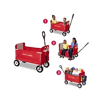 Radio Flyer All Terrain 3-in-1 Off Road Ez Fold Wagon for Kids and Cargo, Red