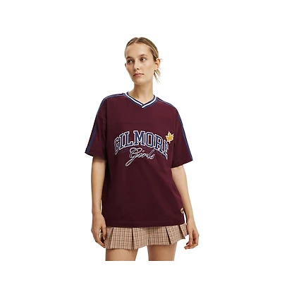 Cotton On Women's Lcn V Neck Retro Graphic Boxy Tee