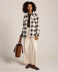 Lands' End Women's Petite Print Anyweather Fleece Shirt Jacket