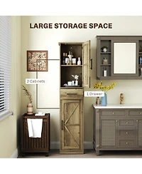 Slickblue Sturdy Compact Bathroom Storage Cabinet Ideal for Towels and Essential Bathroom Items