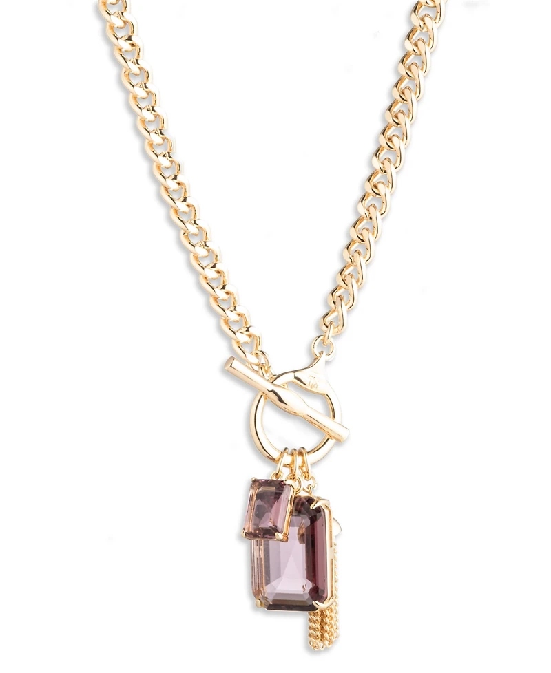Lauren Ralph Lauren Glass Stone Gold-Tone Toggle Pendant Necklace