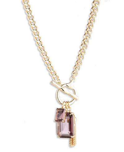Lauren Ralph Lauren Glass Stone Gold-Tone Toggle Pendant Necklace