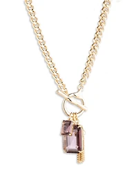 Lauren Ralph Lauren Glass Stone Gold-Tone Toggle Pendant Necklace