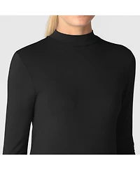 Wink Layers Women's Long Sleeve Mock Neck Silky Tee