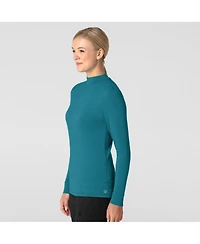 Wink Layers Women's Long Sleeve Mock Neck Silky Tee