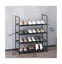 4-Tier Large Capacity Shoe Rack Sturdy Stackable Organizer for Closets Entryways