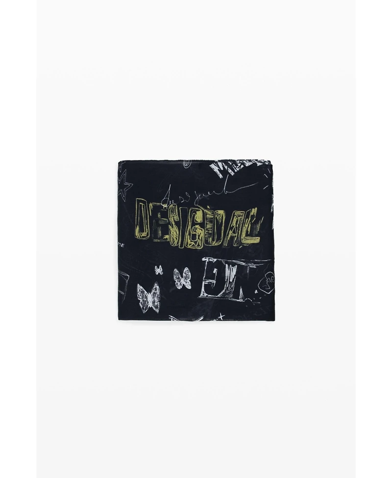 Desigual Women's Square lettering scarf