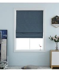 Shadisfy Motorized Roman Shades with Remote, Blinds for Indoor Windows(29" W x 64" H, Linen)