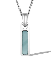 Vincero Men's Birthstone Tag Necklace - Silver Stainless Steel Pendant