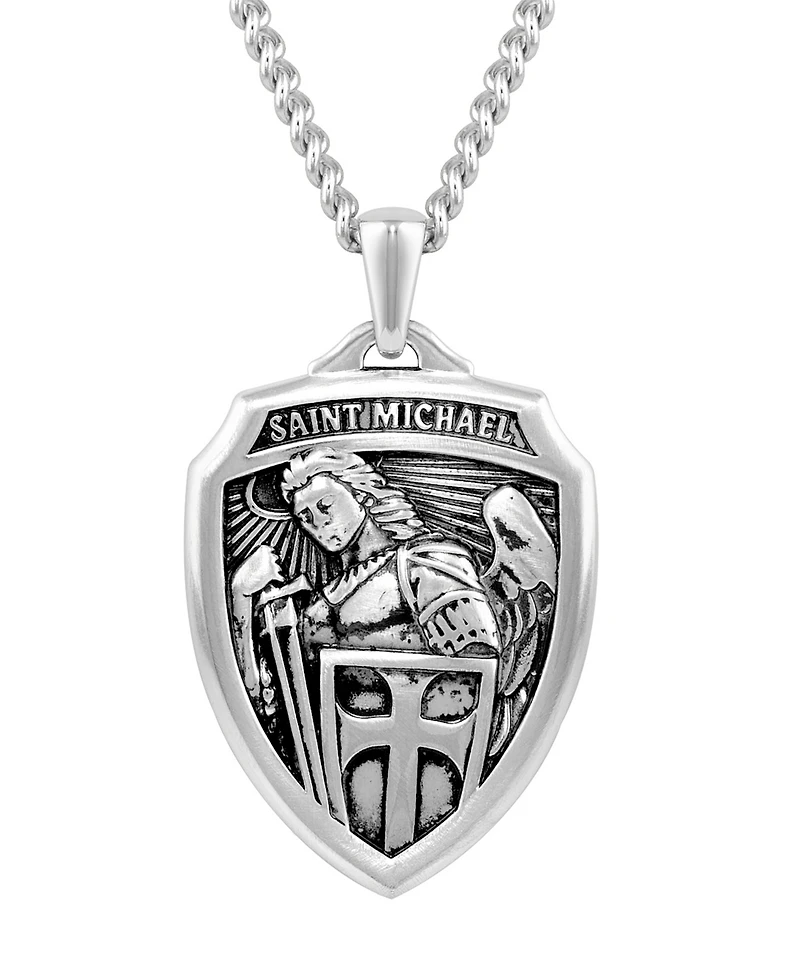 Vincero Men's St. Michael Pendant – 925 Sterling Silver Shield