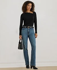 Lauren Ralph Women's Stretch Jersey Asymmetrical Top