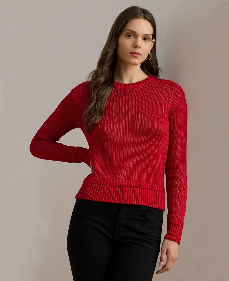 Lauren Ralph Women's Crewneck Shimmer Sweater