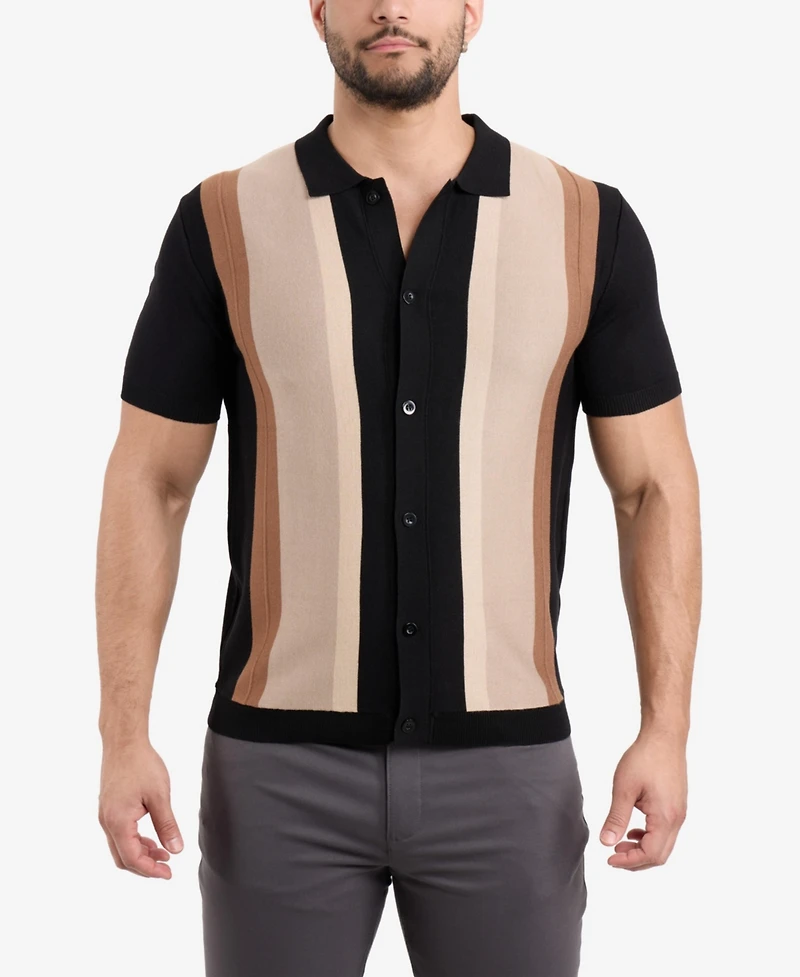 Spring + Mercer Men's Stripe Polo Sweater