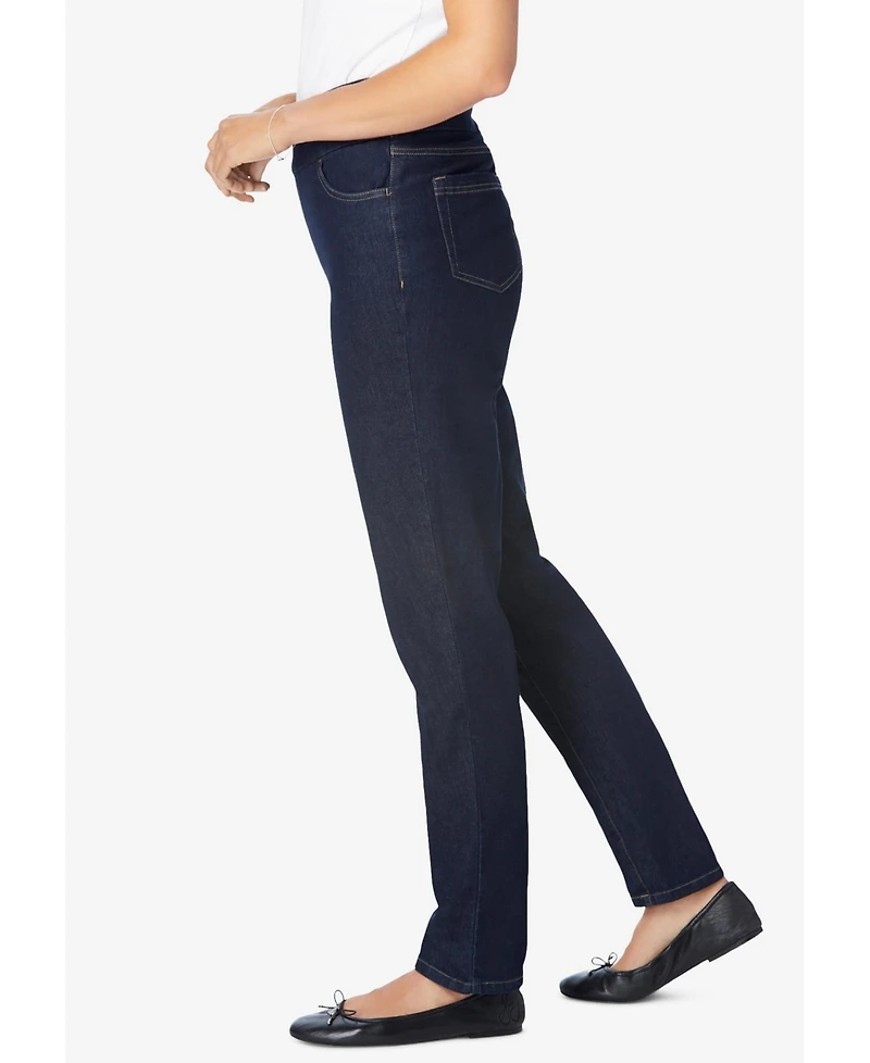 Woman Within Women's Tall Flex-Fit Pull-On Slim-Leg Denim Jean