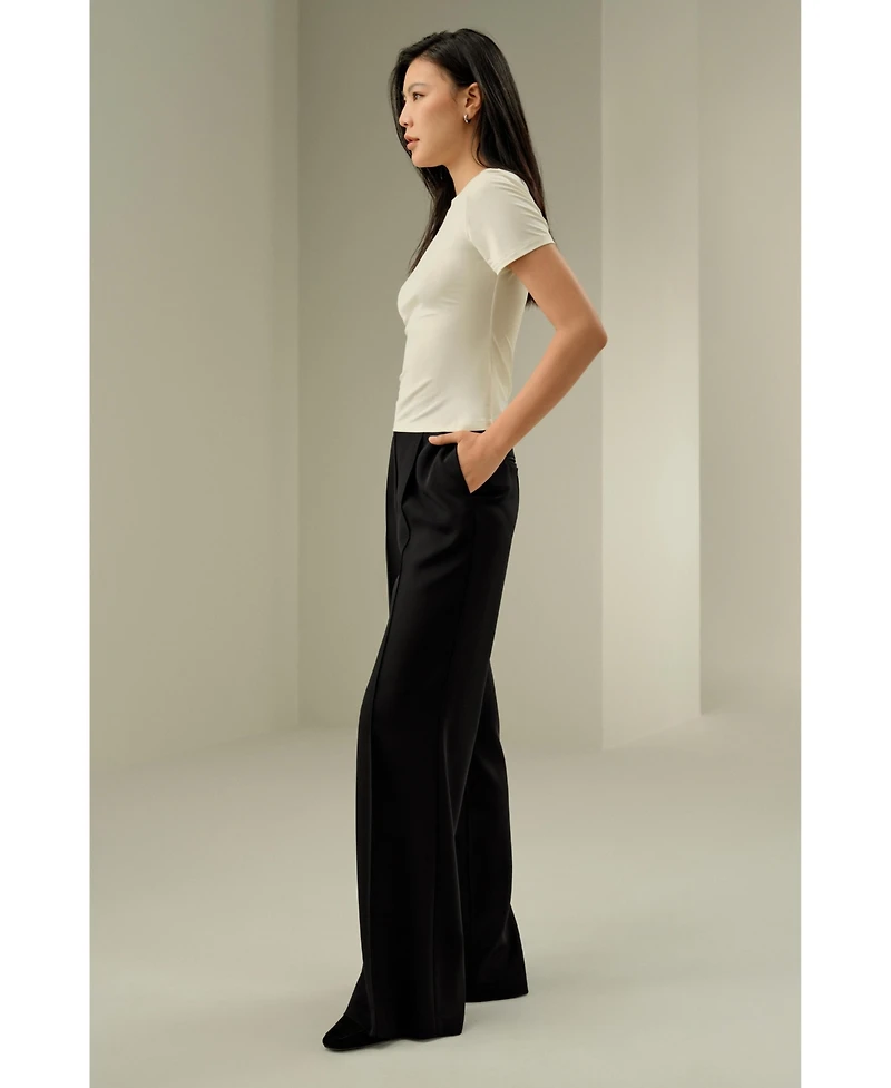 Lilysilk Women's Slim Fitted Silk Jersey Tee