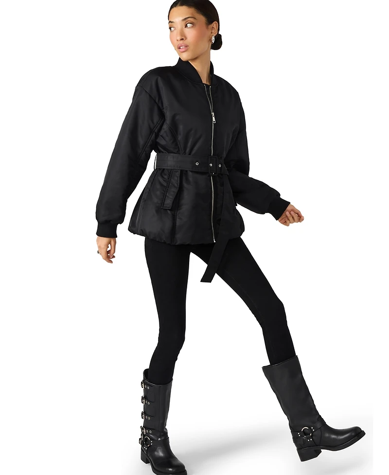 Steve Madden Women's Eryn Long Sleeve Belted Jacket