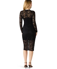 Steve Madden Women's Hailee Crewneck Lace Midi Dress