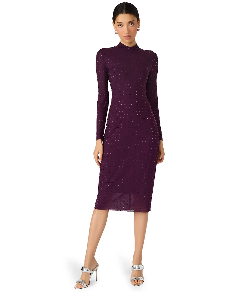 Steve Madden Women's Krista Mock Neck Midi Dress