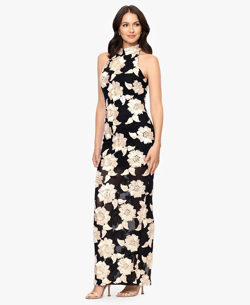 Betsy & Adam Women's Floral Soutache Embroidered Dress
