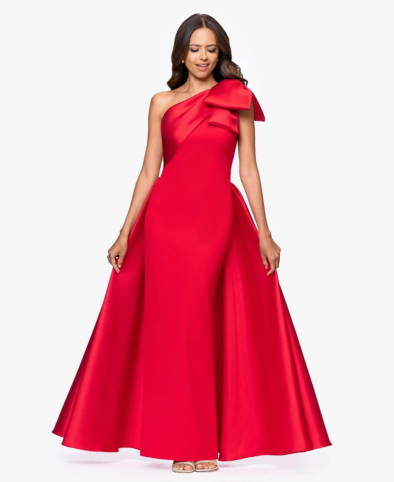 Betsy & Adam Women's One-Shoulder Gown
