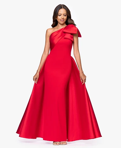 Betsy & Adam Women's One-Shoulder Gown