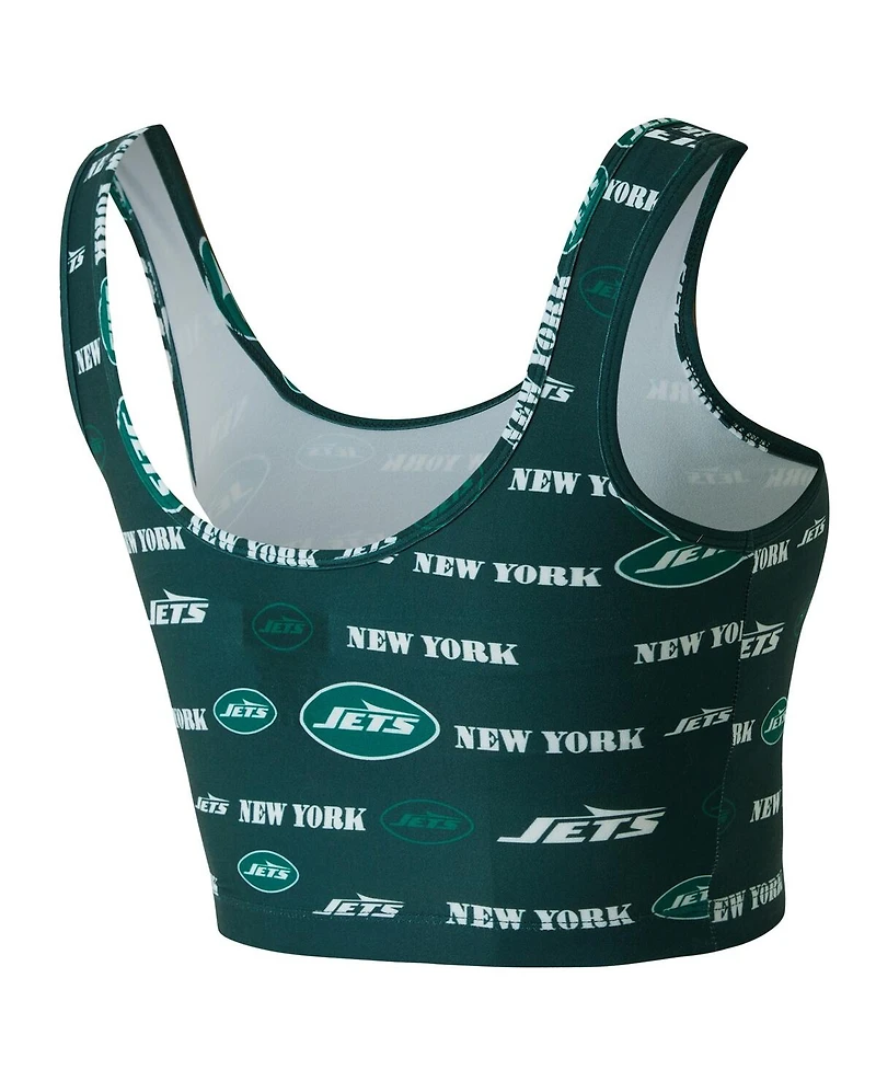 Concepts Sport Women's Green New York Jets Mosaic Allover Print Bralette