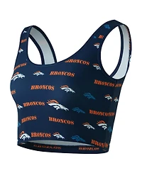 Concepts Sport Women's Navy Denver Broncos Mosaic Allover Print Bralette