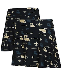Concepts Sport Women's Black New Orleans Saints Mosaic Allover Print Skort