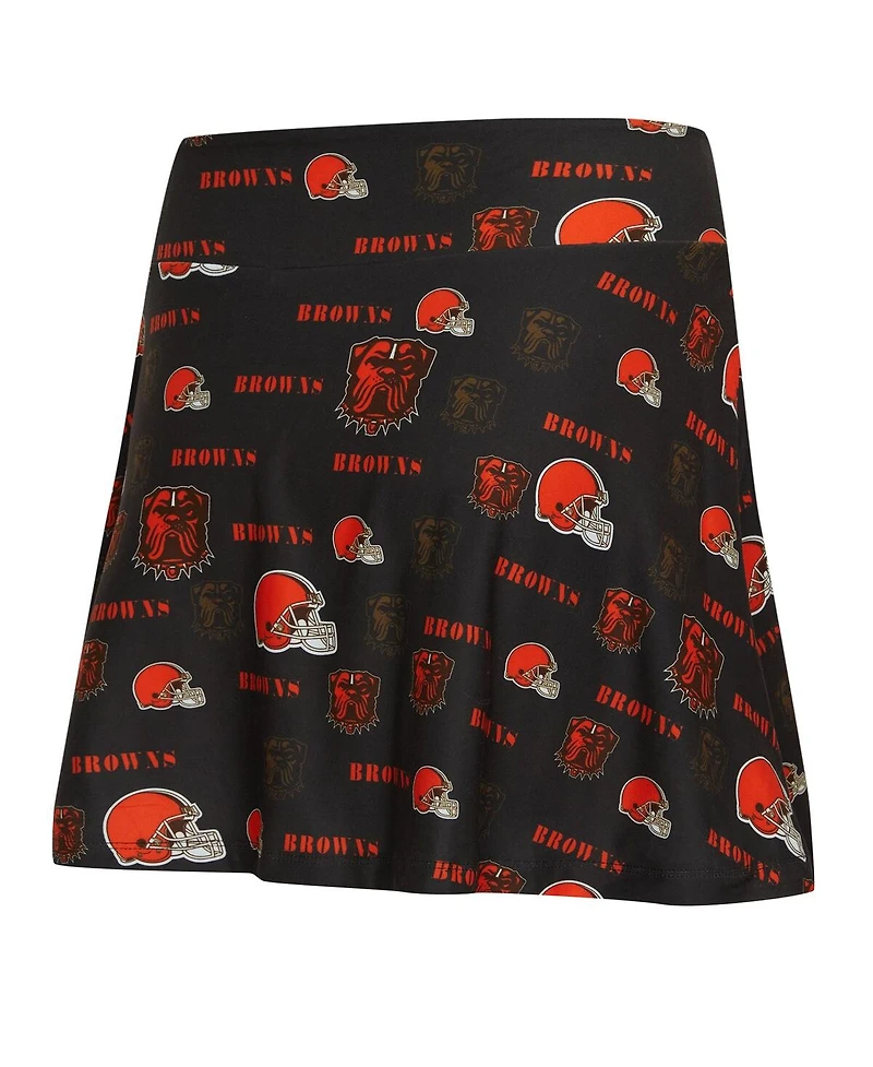 Concepts Sport Women's Brown Cleveland Browns Mosaic Allover Print Skort