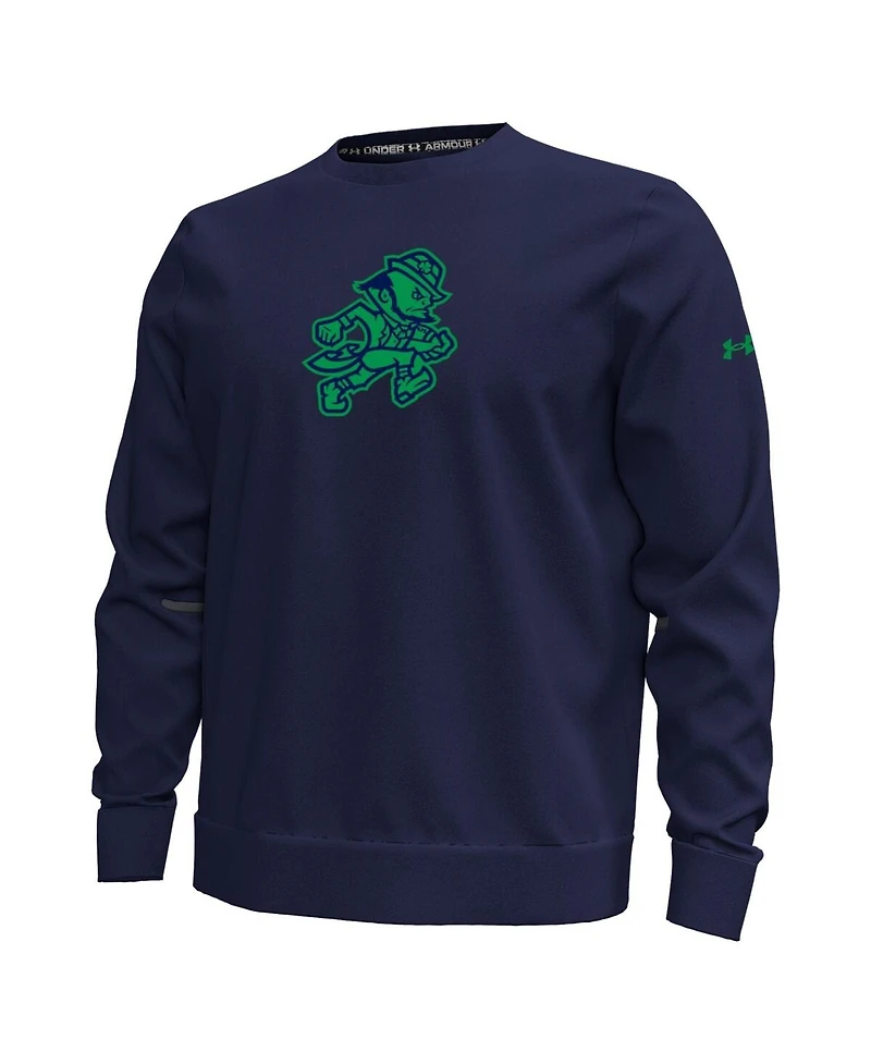 Under Armour Men's Navy Notre Dame Fighting Irish Sporting Leprechaun Unstoppable Fleece Sweatshirt