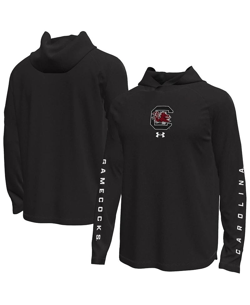 Under Armour Men's Black South Carolina Gamecocks Tech Stretch Long-Sleeve Hooded T-Shirt