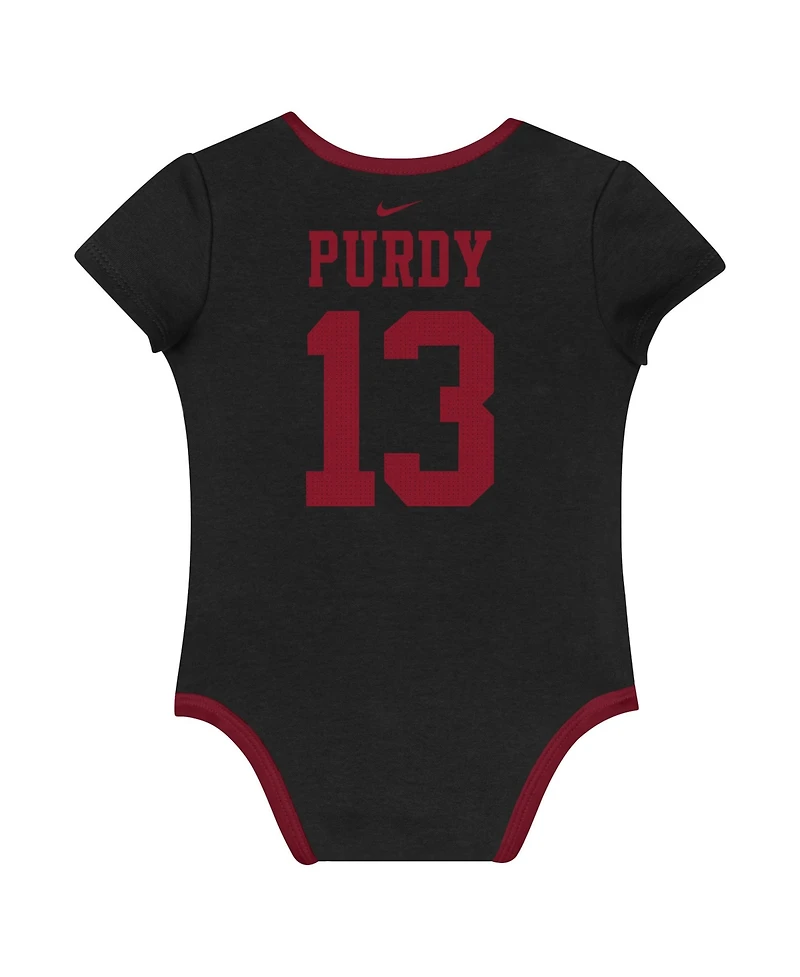 Nike Baby Boys and Girls 3-Pack Brock Purdy San Francisco 49ers Name Number Bodysuit Set