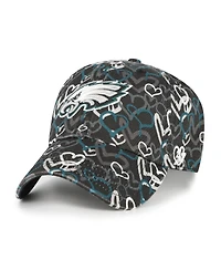 '47 Brand Big Girls Black Philadelphia Eagles Mural Clean Up Adjustable Hat