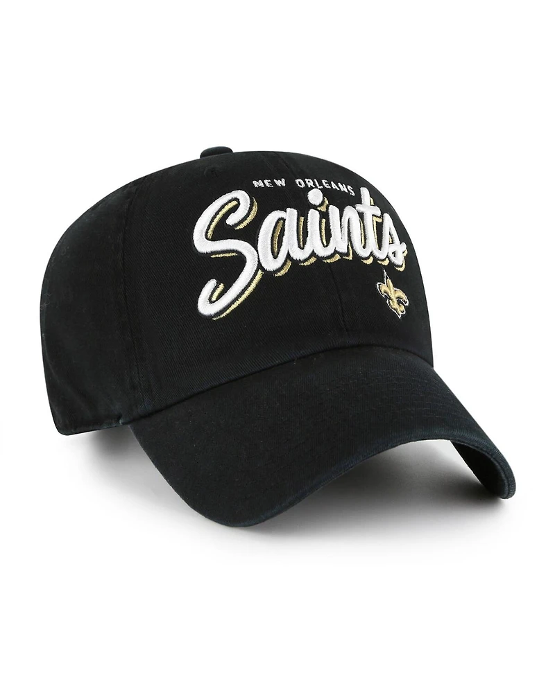 '47 Brand Women's Black New Orleans Saints Ariana Clean Up Adjustable Hat