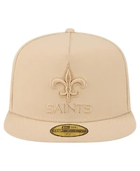 New Era Men's Light Beige Orleans Saints Color Pack A-Frame 59FIFTY Fitted Hat